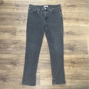 Madewell The Slim Boy Jean Straight Leg Women’s 29 Black Faded Wash High Rise*